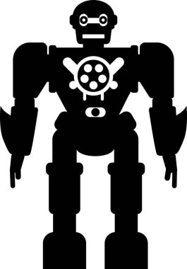 Düz Tarzlı Robot Simgesi. Çocuk Oyuncağı