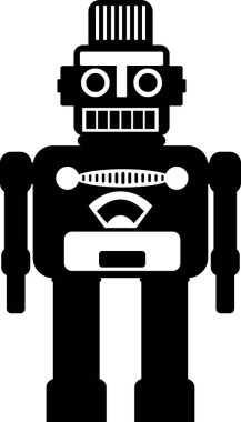 Düz Tarzlı Robot Simgesi. Çocuk Oyuncağı
