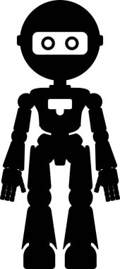 Düz Tarzlı Robot Simgesi. Çocuk Oyuncağı