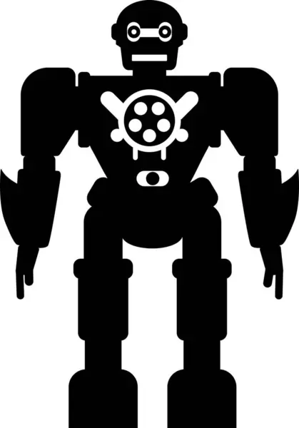 Ilustración Robot Icon Estilo Plano Juguete Para Niños Ilustraciones de stock libres de derechos