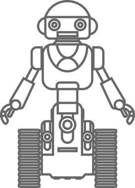 Düz Biçimli Robot Simgesi.