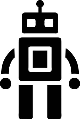 Düz Biçimli Robot Simgesi.