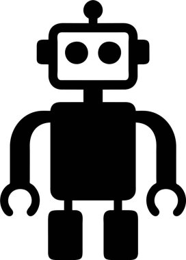 Düz Biçimli Robot Simgesi.
