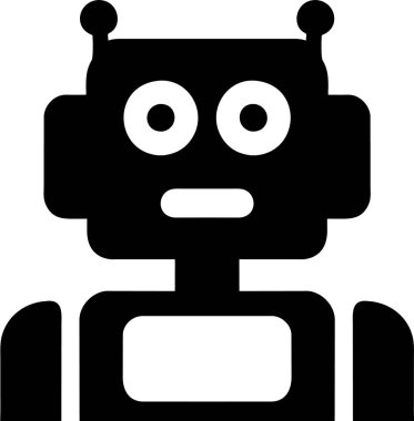 Düz Biçimli Robot Simgesi.