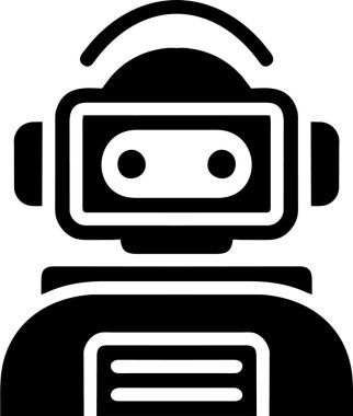 Düz Biçimli Robot Simgesi.