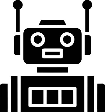 Düz Biçimli Robot Simgesi.