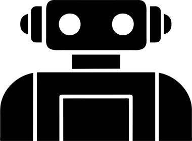 Düz Biçimli Robot Simgesi.
