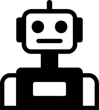 Düz Biçimli Robot Simgesi.