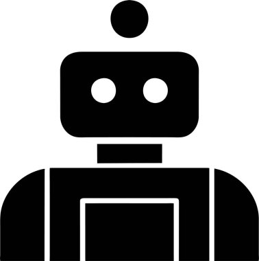 Düz Biçimli Robot Simgesi.