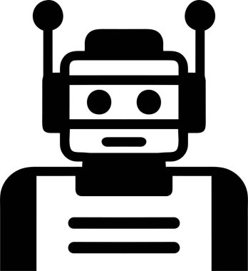 Düz Biçimli Robot Simgesi.