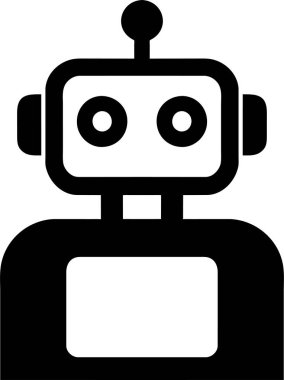 Düz Biçimli Robot Simgesi.