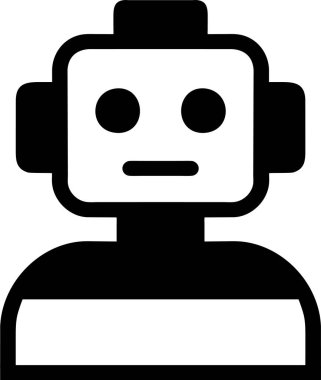 Düz Biçimli Robot Simgesi.