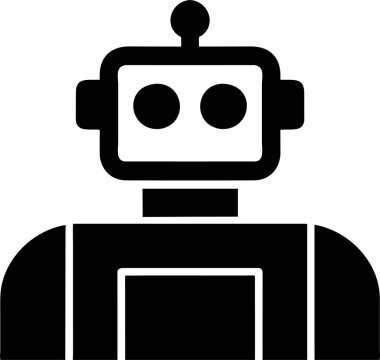 Düz Biçimli Robot Simgesi.