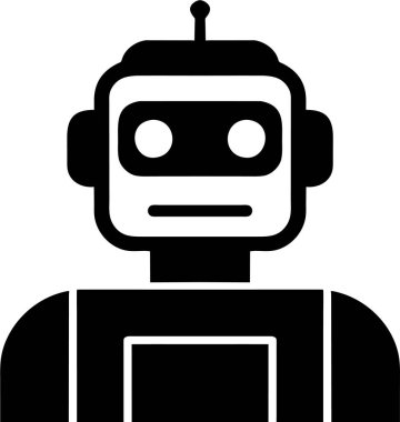 Düz Biçimli Robot Simgesi.