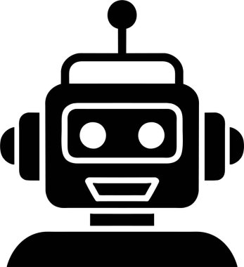 Düz Biçimli Robot Simgesi.