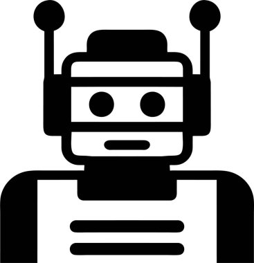 Düz Biçimli Robot Simgesi.