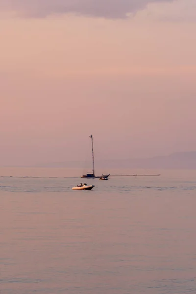 Beautiful Seascape Sailing Yachts Summer Sunset Travel Hobby Concept — Stock Photo, Image