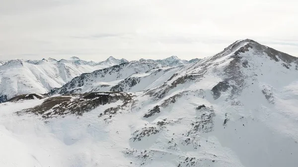Paesaggio Catena Montuosa Neve Inverno Giornata Sole Bellissimo Panorama Delle — Foto Stock
