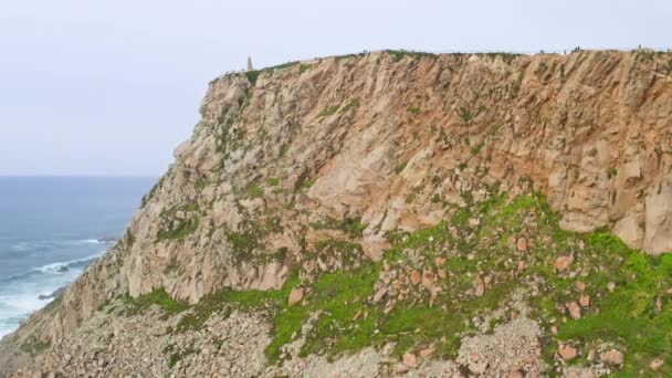 Cabo Roca Portugal Klippor Och Klippor Vid Atlantkusten Sintra Vacker — Stockvideo