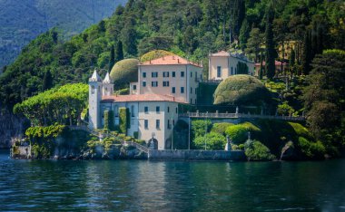 Villa del Balbianello Como Gölü, Lenno, Lombardia, İtalya. Lakeside görünümü