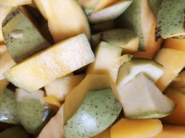 fresh slice of mango close up view