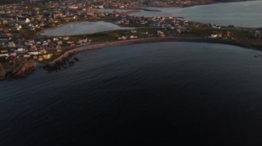 Bonavista Körfezi Kanada 'da küçük bir Newfoundland kasabası ve halk parklarının Atlantik Sahil Manzarası.