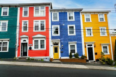 St. John 's Newfoundland Kanada, 20 Eylül 2022: Eski bir mahallede popüler turistik turizm merkezleri.