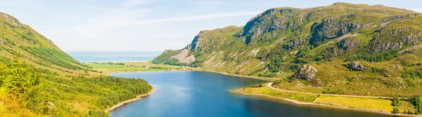 Panorama Jezerní Mořské Scenérie Norsko — Stock fotografie