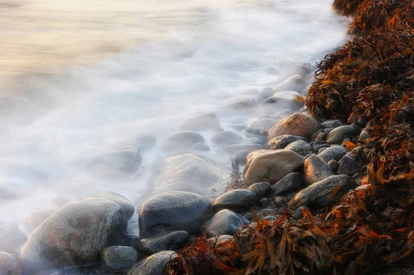 スウェーデンのビーチで波がクラッシュ — ストック写真
