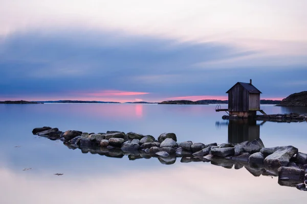 ดวงอาท ตกเหน กและทะเลสาบ Gothenburg เดน โรป — ภาพถ่ายสต็อก