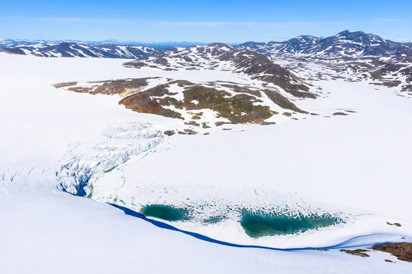Вид Повітря Льодовики Гірських Пейзажах — стокове фото