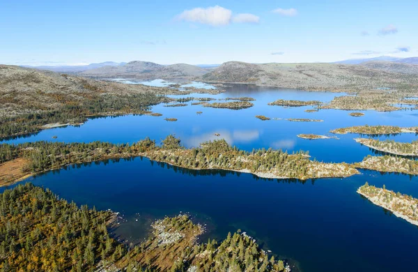 Letecká Krajina Jezer Hor Švédsko — Stock fotografie