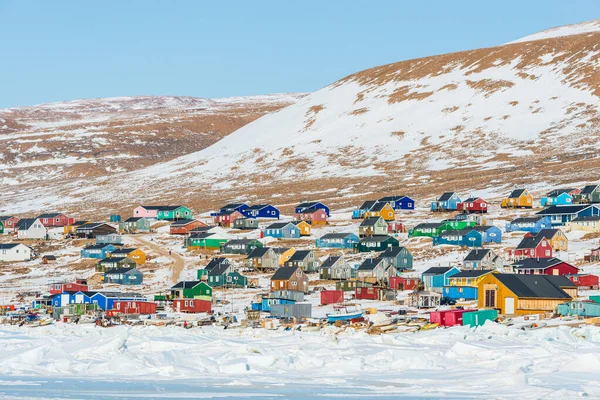 格陵兰Qaanaaq村的建筑物 — 图库照片
