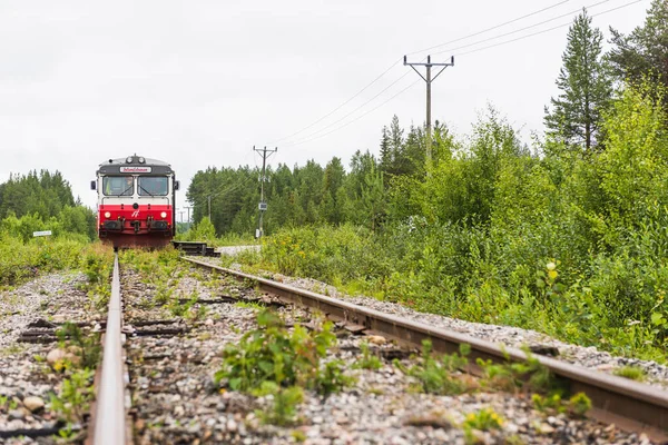 Jokkmokk Sweden Αυγούστου 2015 Τρένο Σιδηρόδρομο Στη Βόρεια Σουηδία — Φωτογραφία Αρχείου
