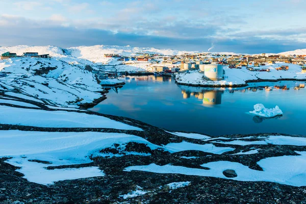 Λιμάνι Και Χωριό Ilulissat — Φωτογραφία Αρχείου