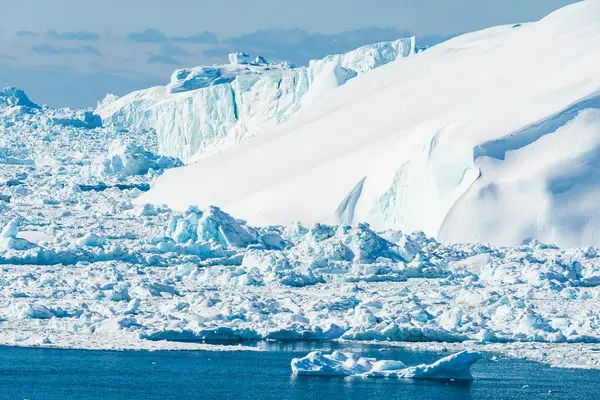 Айсберги Біля Льодовика Ілуліссат Ґренландія — стокове фото
