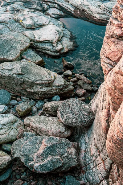 stock image Rocky shoreline with stones, Sweden
