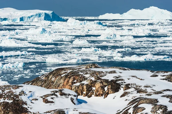 グリーンランド西海岸のイルリサット フィヨルドの氷山 — ストック写真
