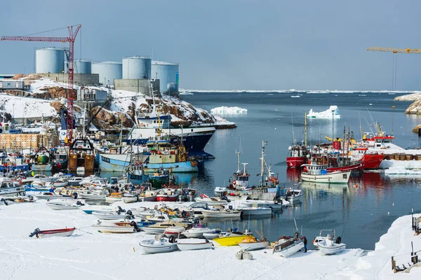 Fishing Boats Port Greenlandic Community Ilulissat — Stock Photo, Image
