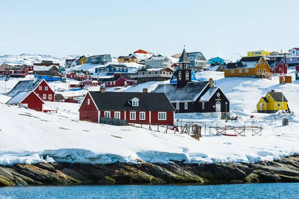 stock image Ilulissat is a coastal town in western Greenland. It's known for the Ilulissat Icefjord and for huge icebergs.