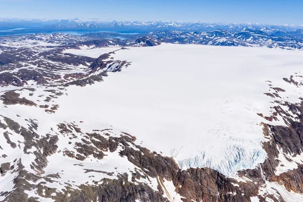 Aerial View Glacier Mountain Scenery — Stock Photo, Image