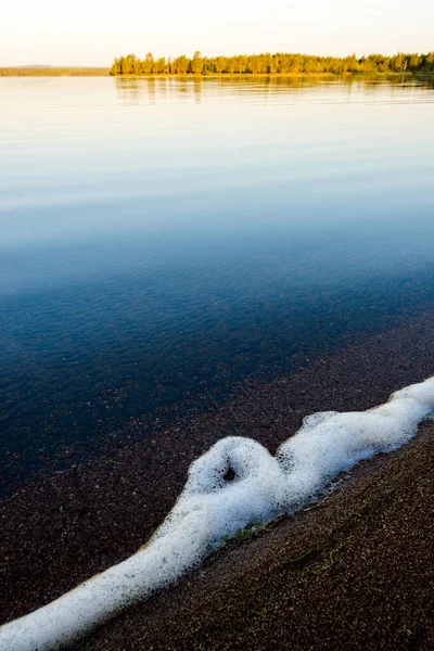 Pěnové Vzory Pláži Švédsko — Stock fotografie