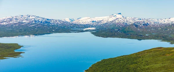 stock image Lake and mountain scenery from air