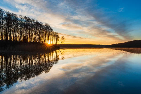 Схід Сонця Нерухомому Озері — стокове фото