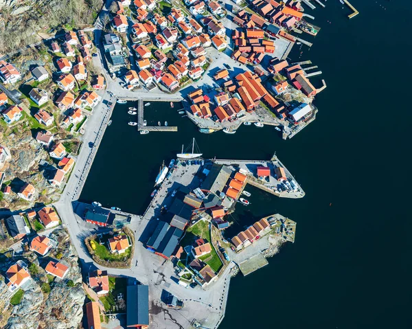 Luchtfoto Van Het Kustdorp Aan Zweedse Westkust — Stockfoto