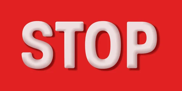 Stop Volume Huruf Putih Latar Belakang Merah Tanda Peringatan Bahaya - Stok Vektor
