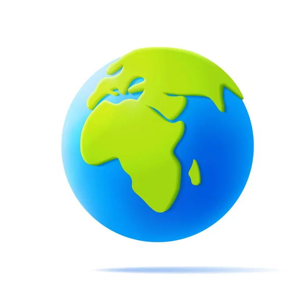 Cartoon Planet Erde Vektor Symbol Auf Weißem Hintergrund Earth Day — Stockvektor