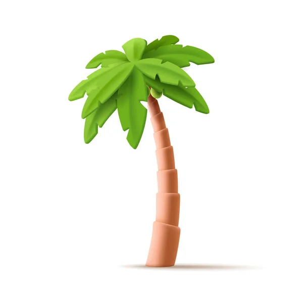 Vector Tropical Palm Illustration Тропические Джунгли Реалистичное Растение Изолированное Белом — стоковый вектор