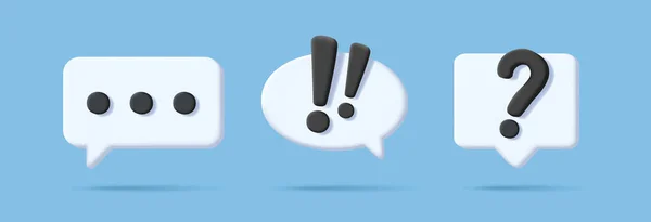 Sprache Kommunikation Dialogblasen Render Runden Das Icon Set Weiße Formen — Stockvektor