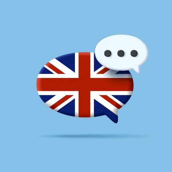 Burbuja Voz Con Bandera Gran Bretaña Burbuja Con Mensaje Chat — Archivo Imágenes Vectoriales